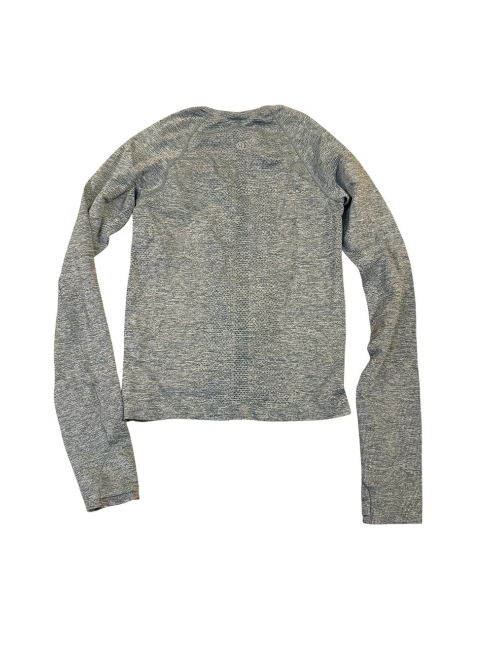 Lululemon Long-Sleeve Heather Gray blue Performance Crew Top